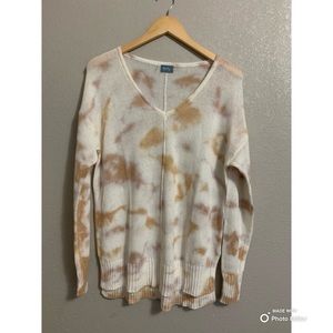 Neely Cotton Sweater Size Medium Neutral Tie-Dye NWOT